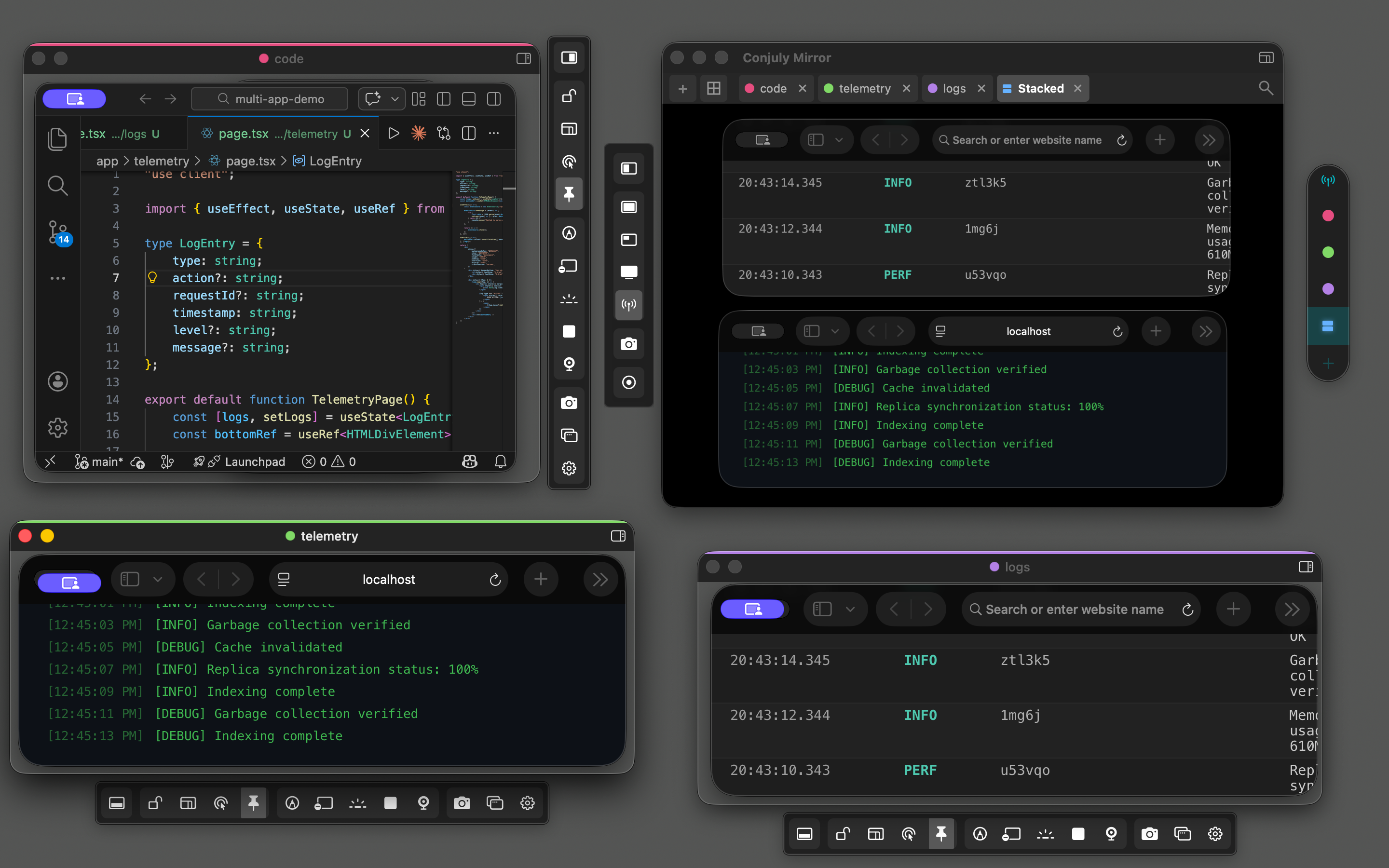 Capture region with mirror window
