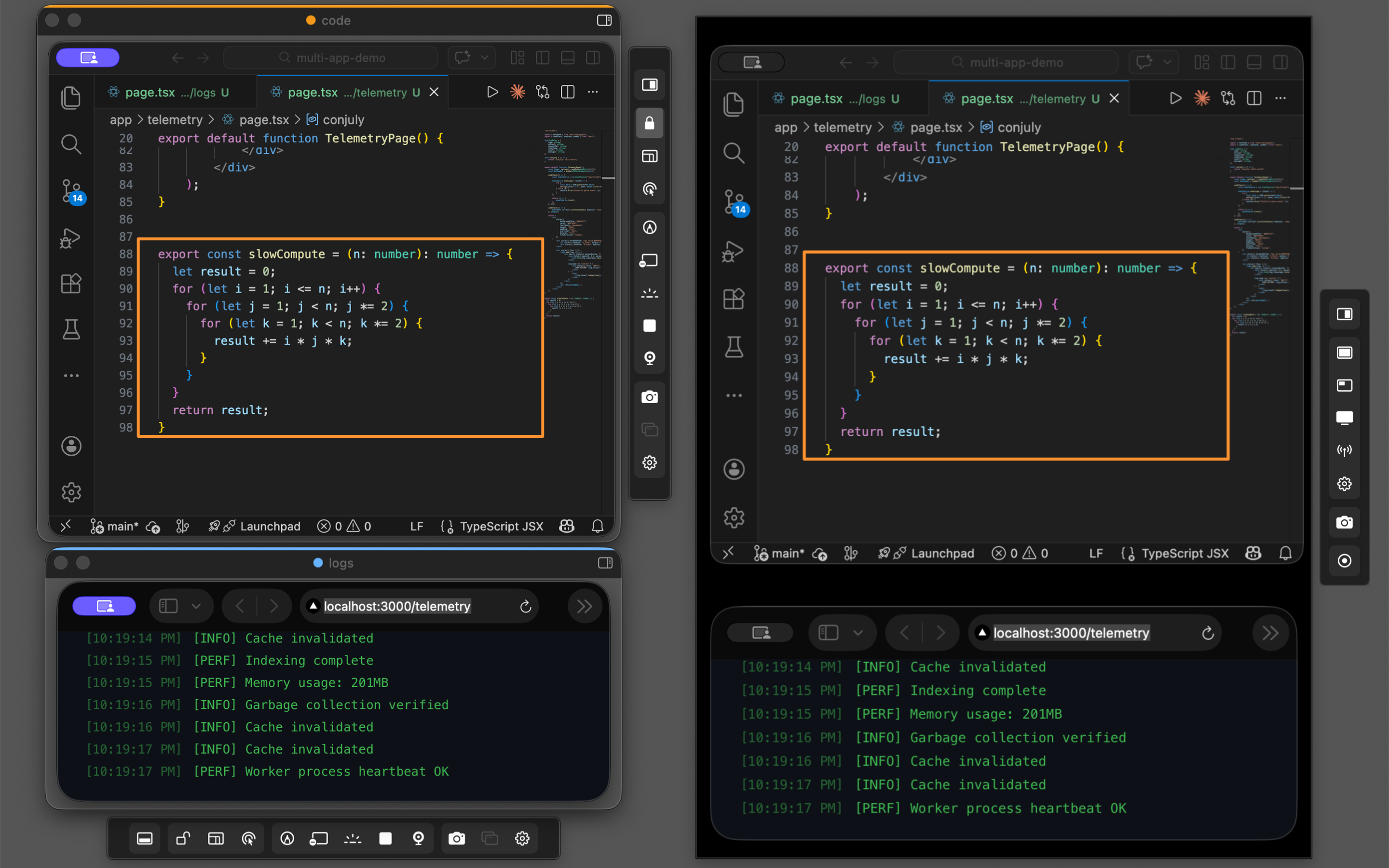 Capture region with mirror window